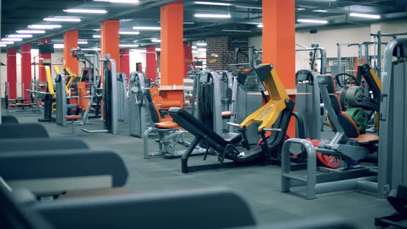 Gym Interior with Many Fitness Machines in It