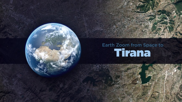 Tirana (Albania) Earth Zoom to the City from Space