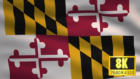 8K Maryland State Flag Background