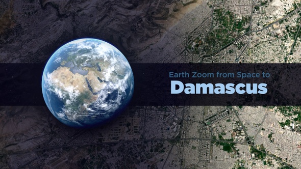 Damascus (Syria) Earth Zoom to the City from Space