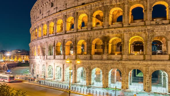 Time Lapse of Rome Colosseum in Italy