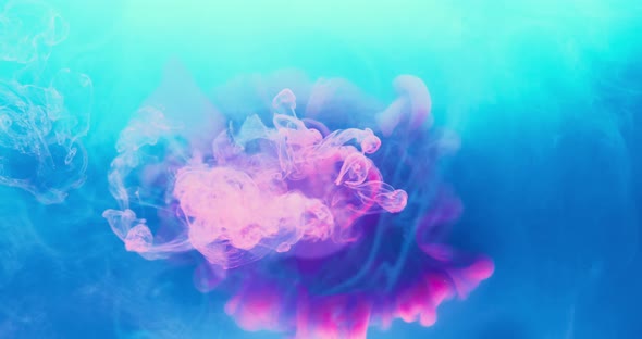 Color Explosion Paint Water Splash Pink Blue Cloud