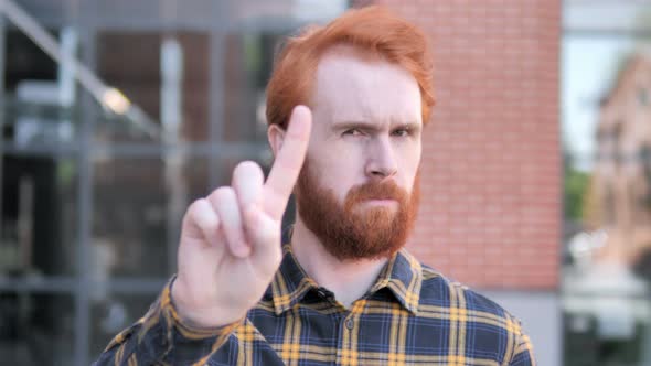 No, Rejecting Redhead Beard Young Man