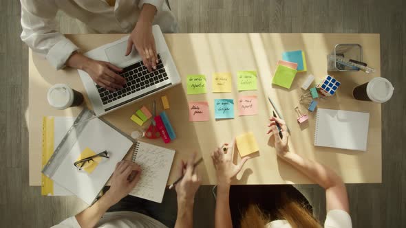 Business People Working in Modern Office Together Top View