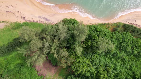 Top view tropical beach Amazing waves sea background