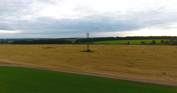 Flight Over a Harvested Wheat Field