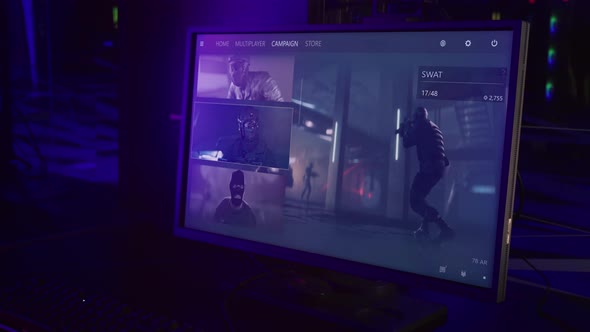 Selecting Terrorists Campaign Mode In Modern Shooter Computer Video Game Menu alt