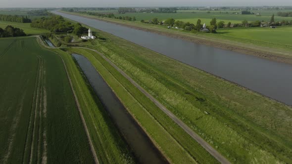 Guy's Head Lighthouse Tidal River Nene, Norfolk UK Aerial View