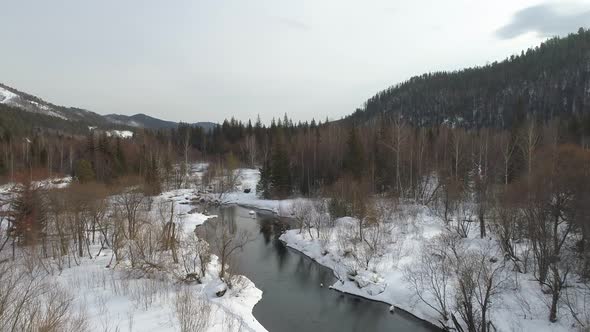 Winter River in Siberia