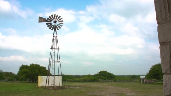 a time-lapse of a windmill