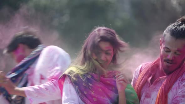 Indian people playing Holi