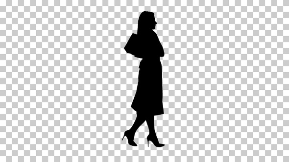 Silhouette  woman looking , Alpha Channel