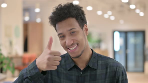 African American Man Showing Thumbs Up Sign