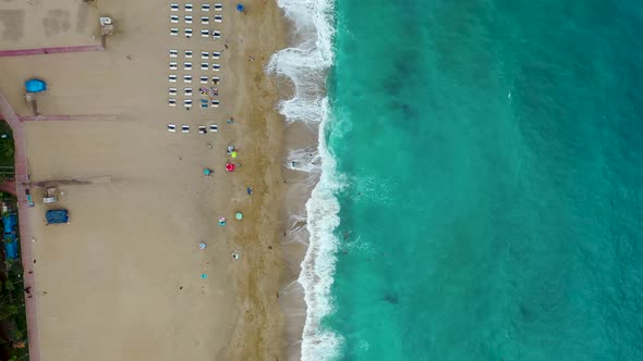 Blue Sea Storms Filmed on a Drone