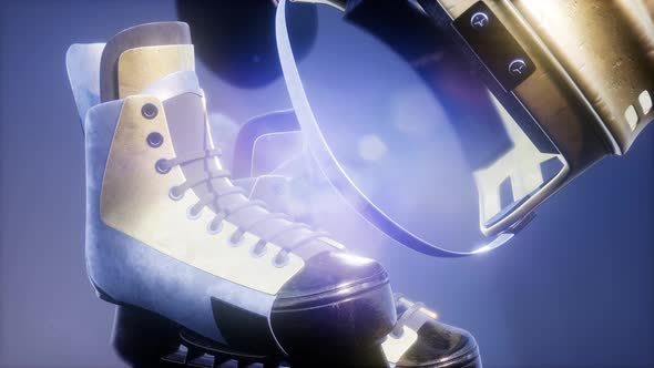 Flying Hockey Puck and Hockey Equipment alt