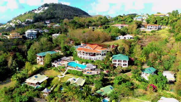 Saint Lucia Castries From Above with Luxury Hotels  St Lucia Tropical Island