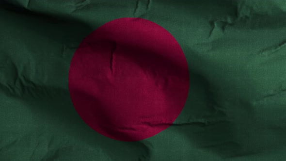 Bangladesh Flag Textured Waving Background 4K