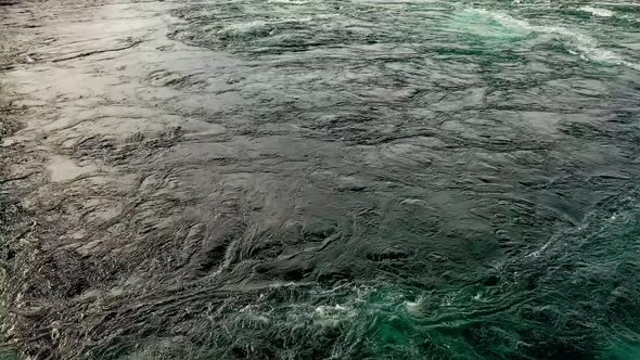 Waves of Water of the River and the Sea Meet Each Other During High Tide and Low Tide.