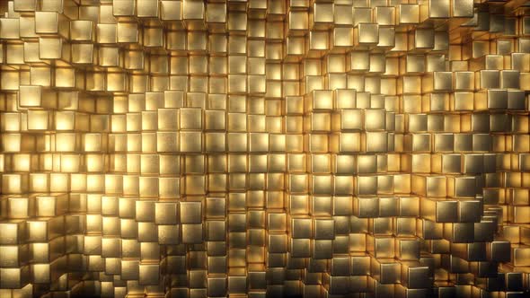 Beautiful Abstract Golden Cubes