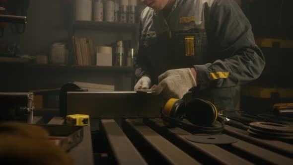 Metalworker in the workshop