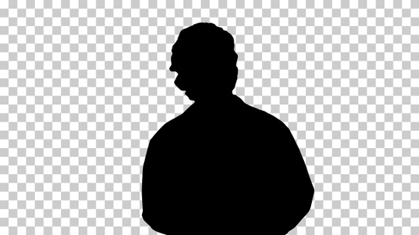 Silhouette doctor walking, Alpha Channel alt