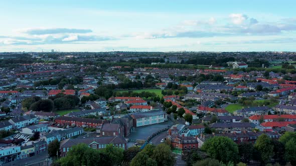 Aerial Irish city view.