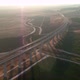 Train passing trough the tall bridges in the Judea valleys of Israel, aerial drone view - VideoHive Item for Sale