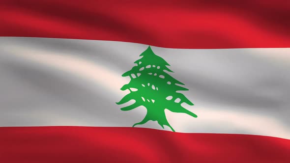 Lebanon Windy Flag Background 4K