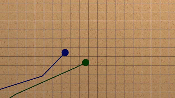Stock price chart on the notebook page. Growth and decline dynamics. alt