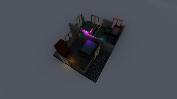 Isometric placement of the bedroom