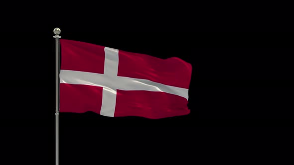Denmark  Looping Of The Waving Flag Pole With Alpha alt