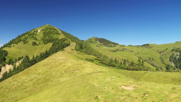 Mountains and hills on a summer day