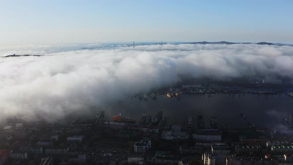 City Covered with Morning Mist