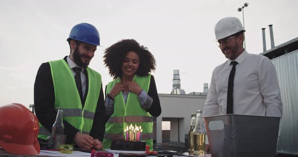 African Lady Enjoying Her Birthday Party at Work