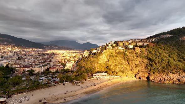 Castle Alanya Kalesi Aerial View 4 K