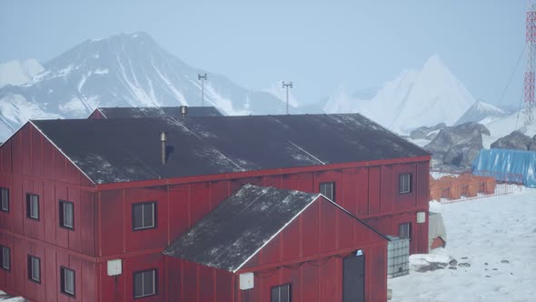 Science Station in Antarctica at Summer