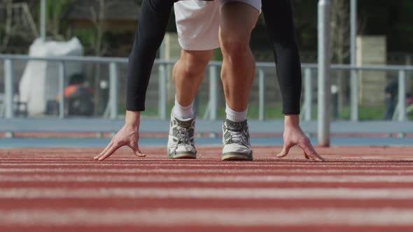 Man beginning his race