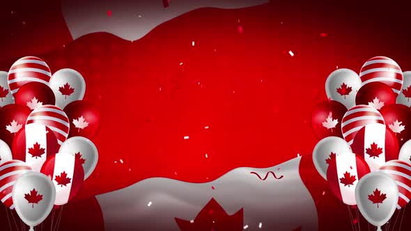 Canada Balloons And Flag Background