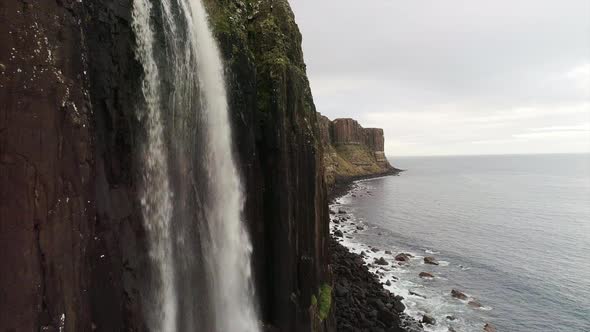 Close Up of the Waterfall Near Neist Point in Skye Scotland