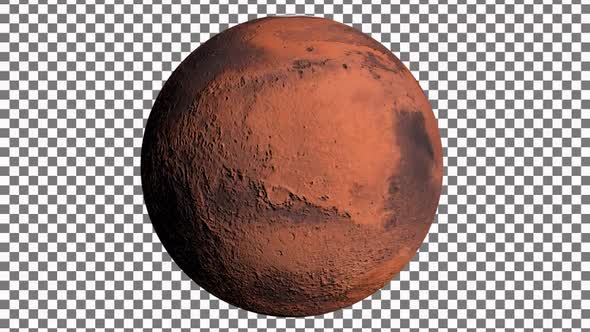 Mars Planet Rotating With Alpha 4K alt