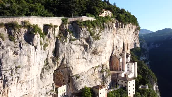 Madonna Della Corona Sanctuary Aerial View, Italy