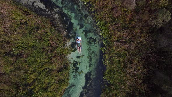 Top down view of kayaking couple at Kings Landing in Florida alt