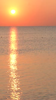 Beautiful Seascape Sun Over the Sea Near the Shore