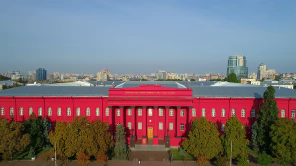 Aerial View Building Kyiv National University of Taras Shevchenko on a Sunny Day