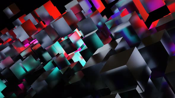 Abstract Background Of Pulsating Cubes VJ Loop