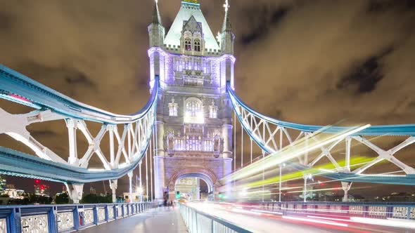 Tower Bridge London Night City Urban River Thames Transport