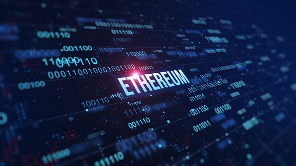 Ethereum Digital Binary Code Background alt