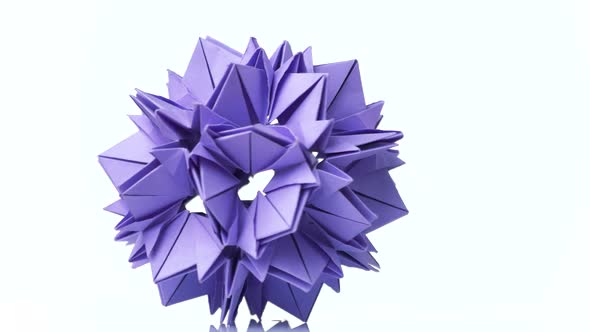 Origami Flower of Violet Color.