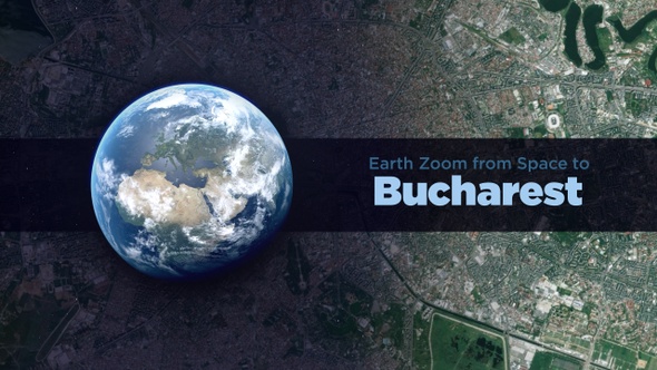 Bucharest (Romania) Earth Zoom to the City from Space