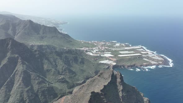Mountain Aerial of Cliffs High Mountains Along the Atlantic Coast Line